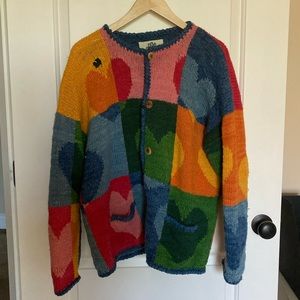 Vintage Amano Heart Colorblock Sweater